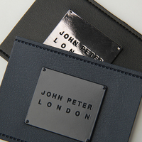 Étiquette en cuir personnalisée avec logo, badge pour vêtements et veste jean, patch en cuir 2 pièces