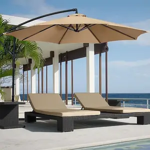 Venda quente por atacado de móveis para pátio guarda-chuva para jardim ao ar livre guarda-chuva suspensor de banana moderno guarda-chuva de praia 3m