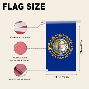 Banderines Personalizados de Laurel Wreath de 14x21cm con Diseño de New Hampshire, EE. UU., Directo de Fábrica, para Desfiles y Festivales - Product Image 2