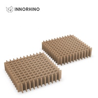 Diviseur de boîte en carton ondulé à 144 cellules détachable personnalisé INNORHINO |   Insert en carton kraft avec lamination mate et gaufrage pour articles faits main