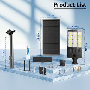 Duurzame, hoge lichtopbrengst, IP65 aluminium behuizing, zonne-energie LED straatlamp met <span class=keywords><strong>radar</strong></span> bewegingsmelder, geschikt voor commerciële parkeerplaatsverlichting - Product Image 5