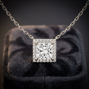สร้อยคอผู้หญิง Tishya Diamond เงินแท้ 925 ชุบทองคำสีกุหลาบ ดีไซน์โรแมนติกหรูหรา ประดับเพชรโมอิสซาไนต์ทรงเจ้าหญิง พร้อมสายโซ่แบบเชื่อมต่อ - Product Image 3