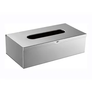Прямоугольная металлическая коробка для салфеток из нержавеющей стали на заказ, держатель для бумажных крышек, диспенсер для салфеток для отеля, дома, ванной комнаты