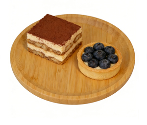 Bandeja Redonda Multiusos de Bambú para Alimentos, Plato de Servir Compacto sin Asas para el Hogar, Cafetería, Postres, Frutas, Comida Rápida - Product Image 3