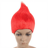 MPW-0411 carnaval fête halloween fou costume synthétiques rouge perruque de troll