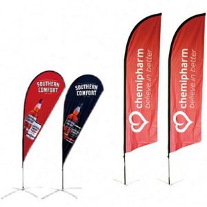 กิจกรรมส่งเสริมการขาย ธงขนนกแบบหยดน้ำทำจากไฟเบอร์กลาสและผ้าโพลีเอสเตอร์ สำหรับตกแต่งงานเฉลิมฉลอง ทนทาน - Product Image 6