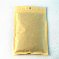 Impression personnalisée Kraft papier soutenu compostable suspendu fermeture éclair barrière sac 3 côté étanchéité mylar sac avec fenêtre transparente transparente