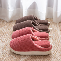 Chaussons d'hiver pour hommes et femmes, à usage domestique, à semelle épaisse, en peluche, antidérapants, en coton, doublure en fourrure artificielle, style Baotou, en caoutchouc thermoplastique
