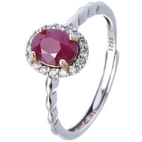 Collection de bagues en rubis naturel de qualité supérieure - Bagues en pierres précieuses rubis rouge ovale de qualité supérieure, rhodiées, certifiées CMA pour les fournisseurs de bijoux, personnalisables