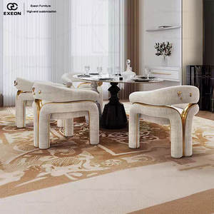 Meubles de restaurant classiques haut de gamme au design unique, chaises de salle à manger en tissu, chaises de salle à manger créatives et luxueuses pour la maison et les villas - Product Image 3