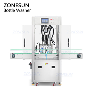ZONESUN ZS-NIC4 Automatic 4 Heads Bottle Jar Particle Dust Removal Negative Ion Cleaning Air Rinsing Machine With Dust Cover - Product Image 6