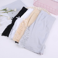 Pantalones de seguridad de encaje para mujer, antideslizantes, finos, talla grande, leggings versión coreana de cintura alta, levantacola, shorts de tres puntos