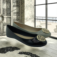 Nouveautés d'été, ballerines plates décontractées en PU bon marché pour femmes, élégantes, à enfiler, souples, plates, solides