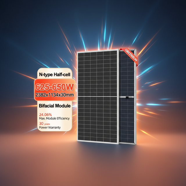 2026 Best Price Topcon Monocrystalline 640w Bifacial Solar Panel