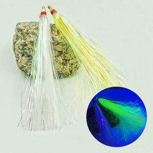 Alpha Fishing Bucktail Teasers Cheveux de cerf <span class=keywords><strong>Fluke</strong></span> Rig Lure Hook Tinsel Flasher Tube Slider Sea Bass <span class=keywords><strong>Fluke</strong></span> Fishing Lure - Product Image 2