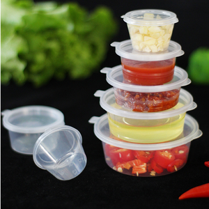 Tasses jetables en plastique PP pour portions de sauce 1oz 1.5oz 2oz 3oz 4oz bols de service à condiments contenant de charcuterie avec couvercle à charnière - Product Image 6