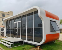 Maison Capsule de Luxe en Acier Steel Bull, Préfabriquée et Mobile, avec Salle de Bain et Cuisine, pour Chambre, École, Resort, Hôtel