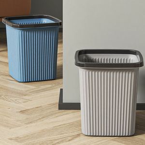 Cubo de Basura para el Hogar, Hotel, Baño - Gran Capacidad, Tapa de Presión, Cesto para Papel, Cubo de Almacenamiento Cuadrado de Plástico - Product Image 2