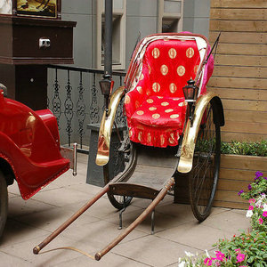 Chariot passager traditionnel chinois à 2 roues Rickshaw dessiné par Human <span class=keywords><strong>Power</strong></span> Ponyies Cart <span class=keywords><strong>Horse</strong></span> Product - Product Image 2