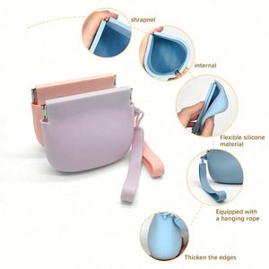 Silicone Zipper Coin Purse & Earbud Case Compact Portable Water Resistant <b>Mini</b> <b>Pouch</b> for Coins and Cards - Product Image 2
