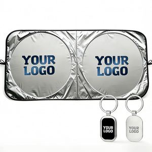 Wholesale <b>Custom</b> Logo Windshield Shade With Storage Pouch Sun Visor for Car Dealer Authorized Promo Business Gift - Product Image 1