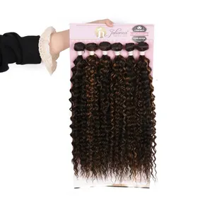 Julianna wholesale price High Quality Nature 26 Inch Kinky Curl Black Pearl Supplier Extensions Water Wave Packet Hair