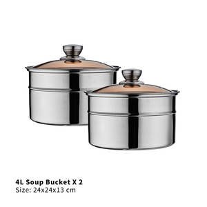 Kompor sup elektrik 8L, Stainless Steel dan prasmanan tembaga, piring Chafing, pemanas sup untuk melayani makanan - Product Image 2