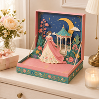 Boîte cadeau rigide 3D pop-up personnalisée, emballage en papier d'art de luxe pour cosmétiques, bijoux, parfums, coffrets cadeaux
