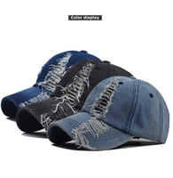 Gorra de béisbol unisex de algodón lavado con efecto desgastado, estilo vintage, con agujeros, tipo trucker, para deportes al aire libre, informal, estilo papá.
