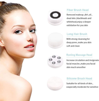 Nettoyeur facial électrique 3 vitesses Brosse rotative pour le visage Approuvé par la FCC CE RoHS Appareil de massage nettoyant en profondeur avec 3 têtes de remplacement