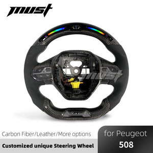 Volant en fibre de carbone personnalisé avec affichage LED intelligent du régime moteur pour <span class=keywords><strong>Peugeot</strong></span> 408 508 2008 3008 4008 5008 SW <span class=keywords><strong>GT</strong></span> 2017-2026 - Product Image 2