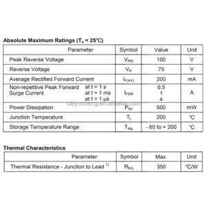 200PCS 1 N4148 IN4148 <span class=keywords><strong>Diode</strong></span> 200mA 100V 4148 DO-35 Schottky-Schalt dioden - Product Image 3