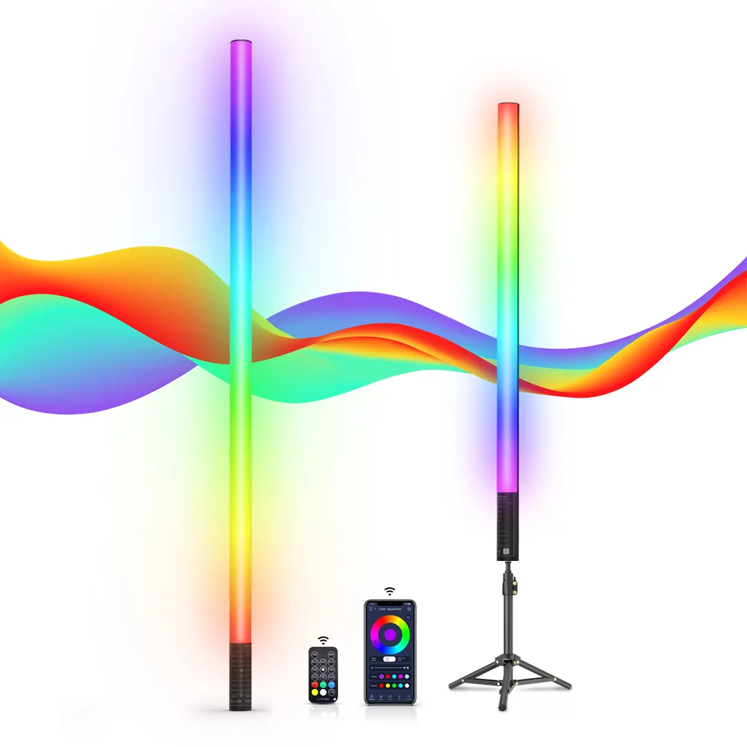 LUXCEO Mood1S all'ingrosso 85cm 120cm APP telecomando Wireless alimentato a batteria 4ft LED RGB Tube Light con modalità musicali