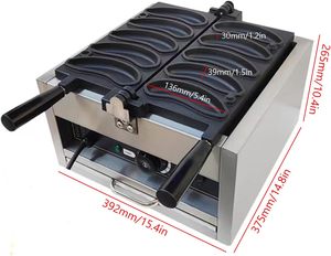 Máquina para Hacer Waffles en Forma de Plátano de 5 Rejillas, Comercial, con Caras Sonrientes, de Acero Inoxidable, Eléctrica, para Hacer Snacks - Product Image 3