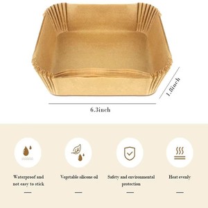 Papier sulfurisé jetable pour friteuse à air, 100 pièces, antiadhésif, résistant à l'huile - Product Image 3