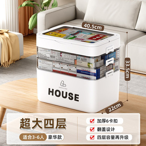 Caja de Almacenamiento de Gran Capacidad de 6 Capas, Material Grueso de Grado Alimenticio, Sellada, Impermeable, Organizador de Medicamentos para el <span class=keywords><strong>Hogar</strong></span> - Product Image 5