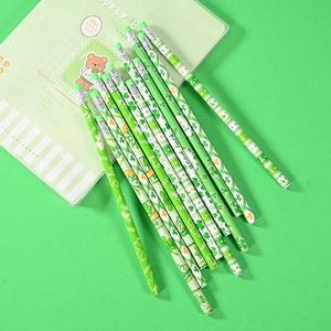 Juego de Papelería de Oficina con Temática Irlandesa Personalizada, Lápices de Madera Hb con Estampados de Trébol Verde y Borradores, Lápices Estándar - Product Image 3
