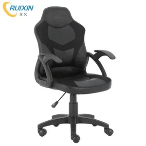 Silla de escritorio de color negro para estudiantes, silla de juego de carreras para estudio