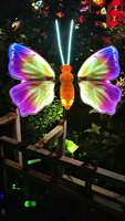 Décoration de Noël dynamique pour jardin : Papillon LED jaune suspendu de 40 cm avec éclairage pour arbre