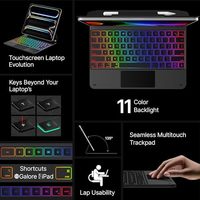 Laudtec Magnetic Floating Backlit 78-Key Scissor-Switch Trackpad Keyboard Folio untuk iPad Air 11"(M2/M3) 4/5 Gen & iPad Pro 11"