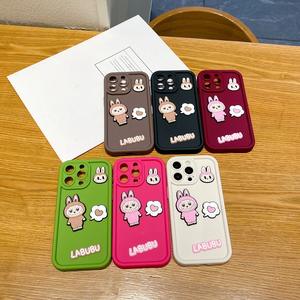 <span class=keywords><strong>Coque</strong></span> de téléphone portable en TPU pour iPhone 17/16/15 Pro Max avec motif de poupée de dessin animé mignon Labu, protection 360°, faite à la main - Product Image 4