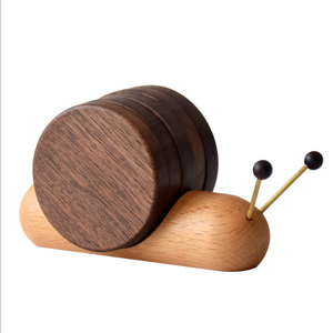 Posavasos de madera maciza, taza de té, caracol - Product Image 5