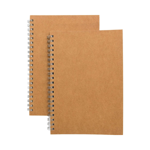 Cuaderno de espiral suave de papel ecológico A5, 100 hojas, Bloc de libro de bocetos en blanco, cuero de PVC, Memo encuadernado con alambre, diario - Product Image 1