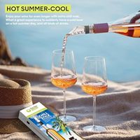 Bâton de refroidisseur de vin portable en acier inoxydable 3 en 1 avec verseur et bouchon pour cadeau d'accessoires de bar à vin blanc rouge