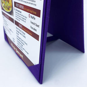 ปกเมนูหนังแบบกำหนดเอง ปกเมนู 2 ด้าน พร้อมขาตั้งมุม A5 A6 สำหรับร้านอาหาร บาร์ คลับ - Product Image 3