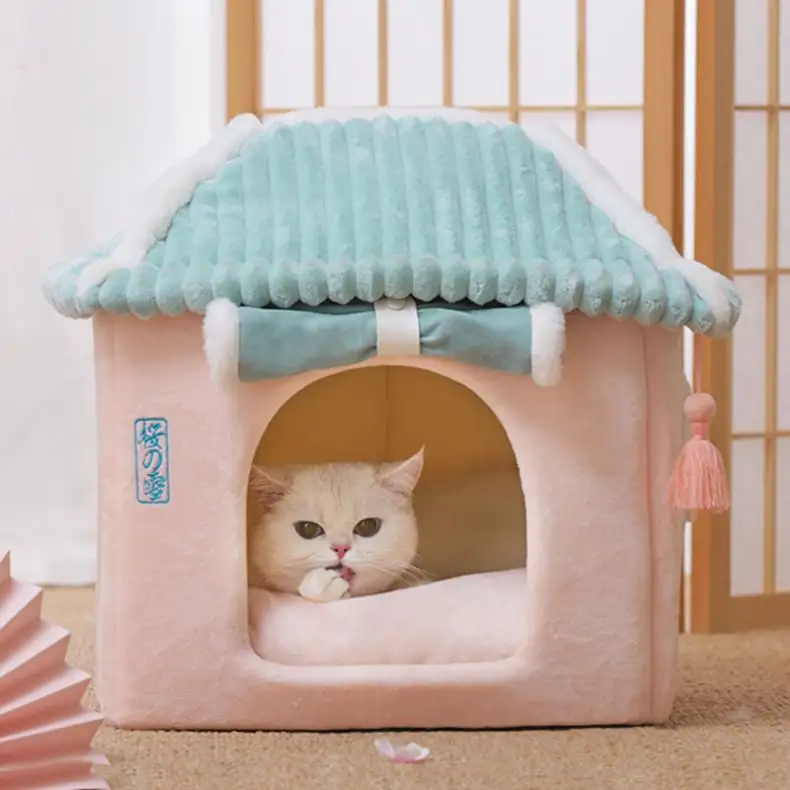 Cat Bed Winter Warm Four Seasons Universal Cat House Foldable Pet Washing Supplies Indoor And Outdoor Heating Cat House Villa
