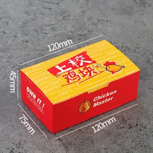 Voedsel veiligheid karton kip nuggets fast food verpakking opvouwbare papier dozen 20 pack