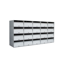Boîte aux lettres modulaire blanche en acier avec compartiments, autoportante, avec revêtement en poudre, pour appartement
