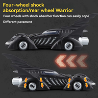 Modèle de voiture miniature QY 1:24 sous licence, modèle de voiture en alliage Batman 1995, simulation avec effets sonores et lumineux, modèle de voiture en métal de collection