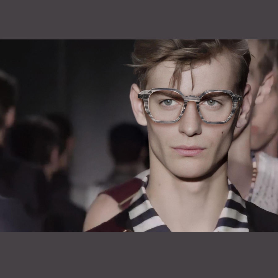 Pure Acetate Glasses Men Hexagon Prescription Eyeglasses Frame